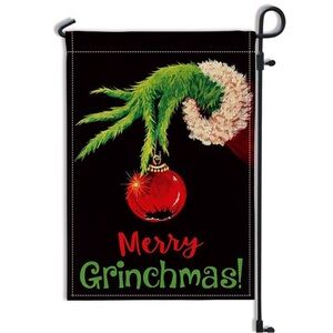 Grinch Christmas Garden Flag  Double Sided Banner 30x45cm
